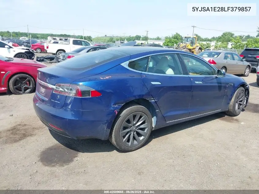2020 Tesla Model S VIN: 5YJSA1E28LF379857 Lot: 42589665