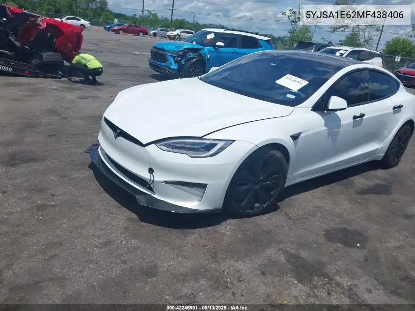 2021 Tesla Model S Plaid Tri Motor All-Wheel Drive VIN: 5YJSA1E62MF438406 Lot: 42246901