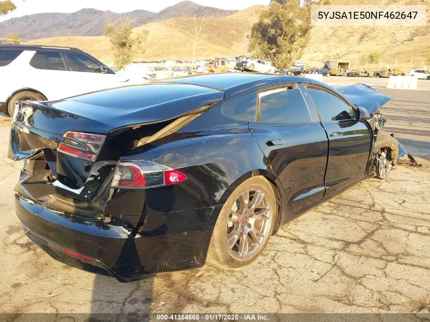 2022 Tesla Model S Dual Motor All-Wheel Drive VIN: 5YJSA1E50NF462647 Lot: 41354668