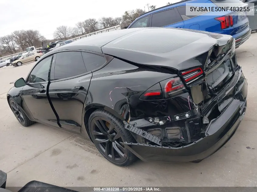 2022 Tesla Model S Dual Motor All-Wheel Drive VIN: 5YJSA1E50NF483255 Lot: 41383238
