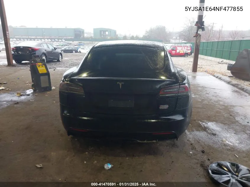 2022 Tesla Model S Plaid Tri Motor All-Wheel Drive VIN: 5YJSA1E64NF477855 Lot: 41470591