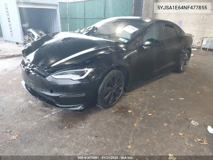 2022 Tesla Model S Plaid Tri Motor All-Wheel Drive VIN: 5YJSA1E64NF477855 Lot: 41470591
