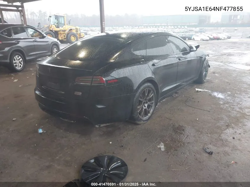 2022 Tesla Model S Plaid Tri Motor All-Wheel Drive VIN: 5YJSA1E64NF477855 Lot: 41470591