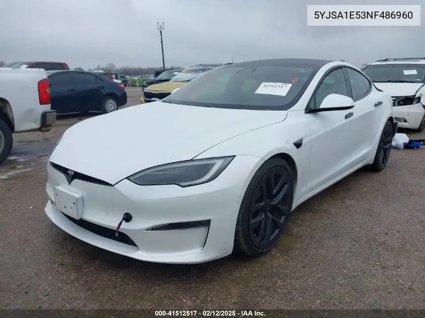 2022 Tesla Model S Dual Motor All-Wheel Drive VIN: 5YJSA1E53NF486960 Lot: 41512517
