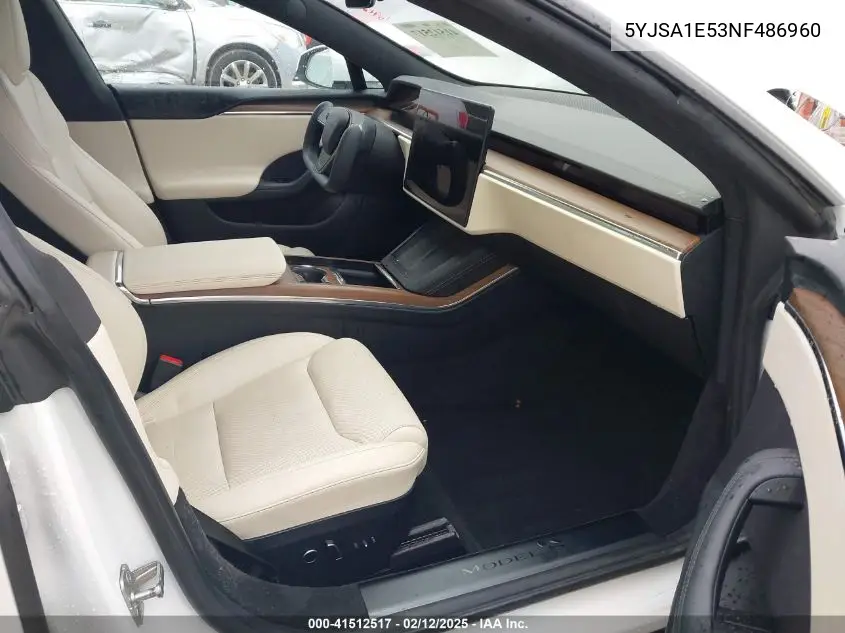 2022 Tesla Model S Dual Motor All-Wheel Drive VIN: 5YJSA1E53NF486960 Lot: 41512517