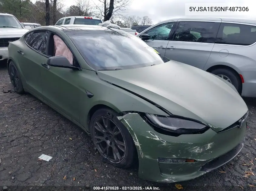 2022 Tesla Model S Dual Motor All-Wheel Drive VIN: 5YJSA1E50NF487306 Lot: 41570528