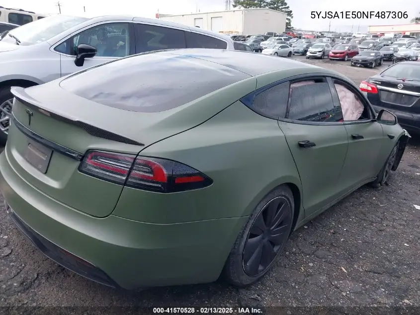 2022 Tesla Model S Dual Motor All-Wheel Drive VIN: 5YJSA1E50NF487306 Lot: 41570528