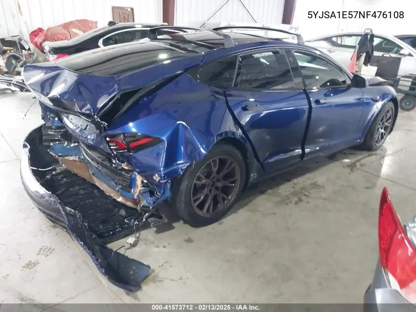 2022 Tesla Model S Dual Motor All-Wheel Drive VIN: 5YJSA1E57NF476108 Lot: 41573712