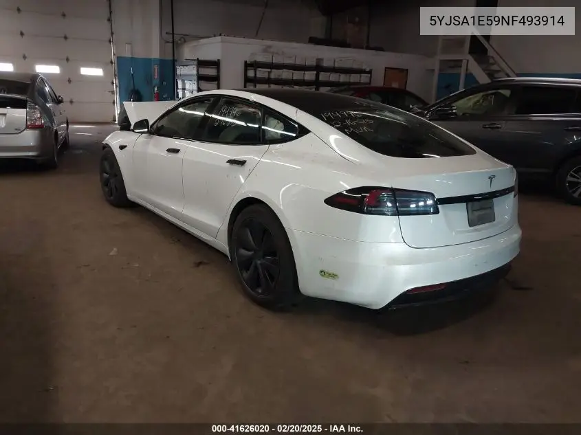 2022 Tesla Model S Dual Motor All-Wheel Drive VIN: 5YJSA1E59NF493914 Lot: 41626020