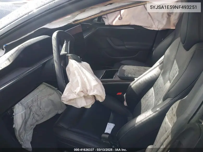 2022 Tesla Model S Dual Motor All-Wheel Drive VIN: 5YJSA1E59NF493251 Lot: 41636337