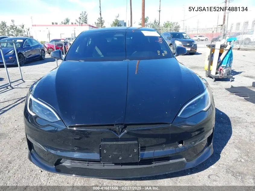 2022 Tesla Model S Dual Motor All-Wheel Drive VIN: 5YJSA1E52NF488134 Lot: 41681556