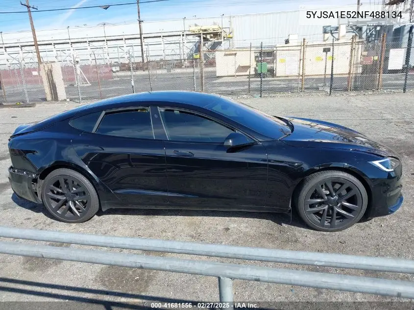 2022 Tesla Model S Dual Motor All-Wheel Drive VIN: 5YJSA1E52NF488134 Lot: 41681556
