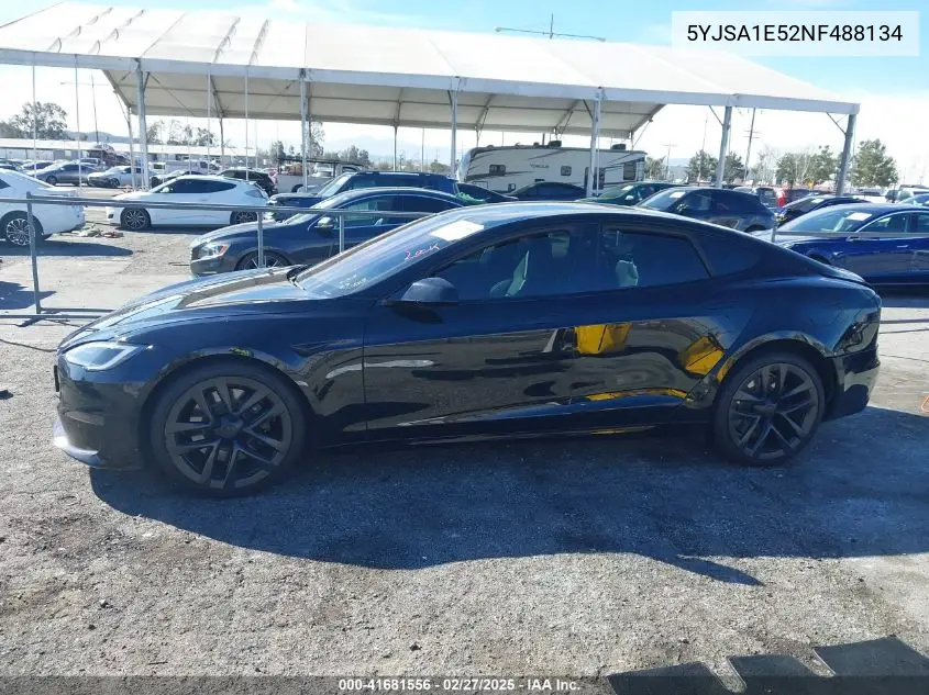 2022 Tesla Model S Dual Motor All-Wheel Drive VIN: 5YJSA1E52NF488134 Lot: 41681556