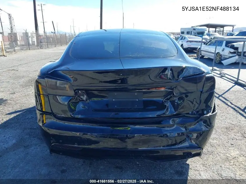 2022 Tesla Model S Dual Motor All-Wheel Drive VIN: 5YJSA1E52NF488134 Lot: 41681556