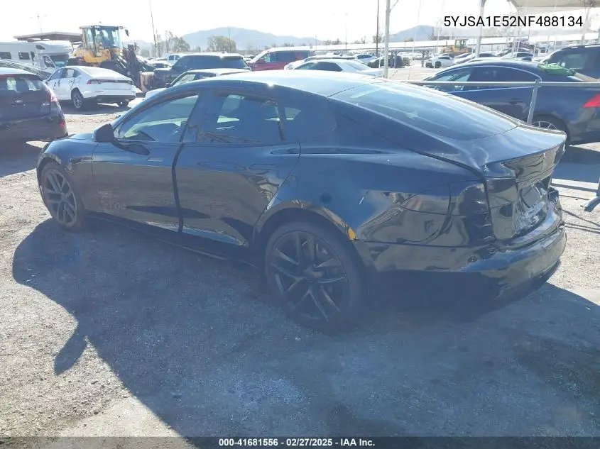 2022 Tesla Model S Dual Motor All-Wheel Drive VIN: 5YJSA1E52NF488134 Lot: 41681556