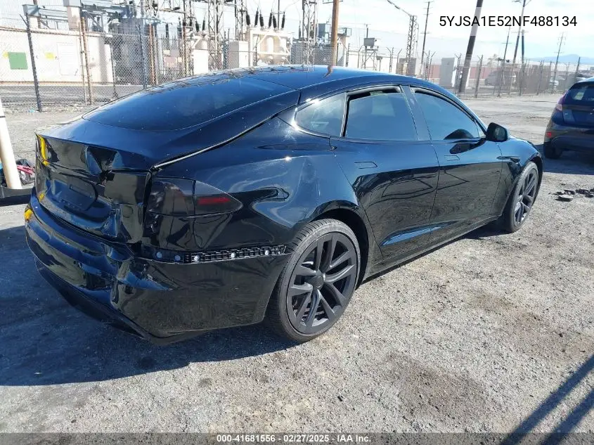 2022 Tesla Model S Dual Motor All-Wheel Drive VIN: 5YJSA1E52NF488134 Lot: 41681556