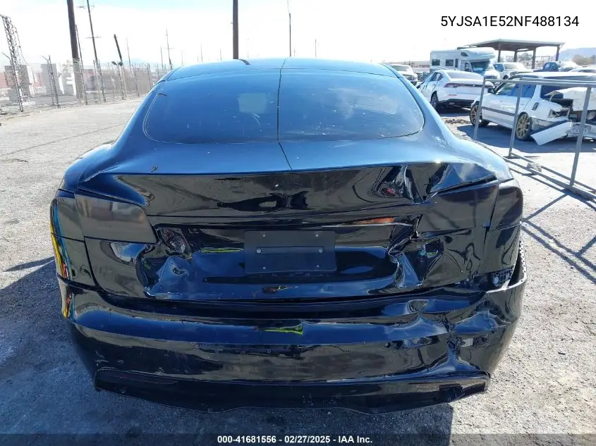2022 Tesla Model S Dual Motor All-Wheel Drive VIN: 5YJSA1E52NF488134 Lot: 41681556