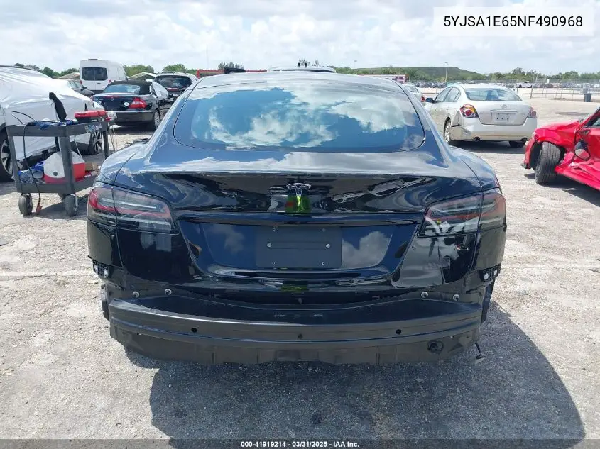 2022 Tesla Model S Plaid Tri Motor All-Wheel Drive VIN: 5YJSA1E65NF490968 Lot: 41919214