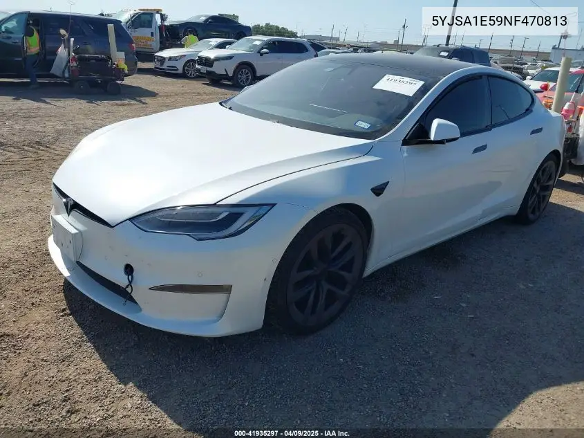 2022 Tesla Model S Dual Motor All-Wheel Drive VIN: 5YJSA1E59NF470813 Lot: 41935297