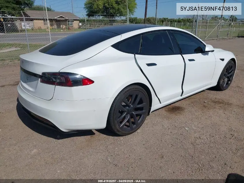 2022 Tesla Model S Dual Motor All-Wheel Drive VIN: 5YJSA1E59NF470813 Lot: 41935297
