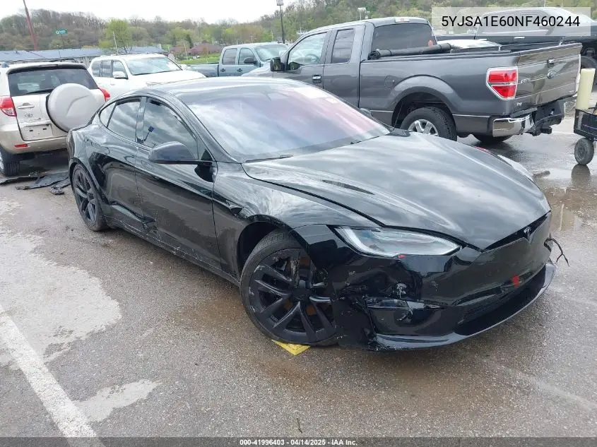 2022 Tesla Model S Plaid Tri Motor All-Wheel Drive VIN: 5YJSA1E60NF460244 Lot: 41996403