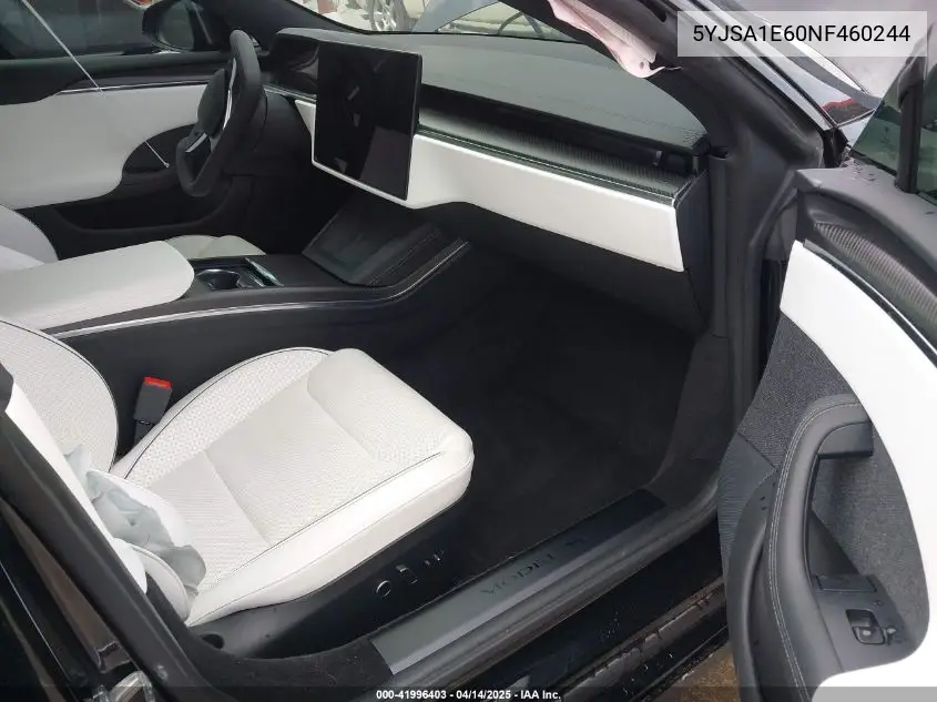 2022 Tesla Model S Plaid Tri Motor All-Wheel Drive VIN: 5YJSA1E60NF460244 Lot: 41996403