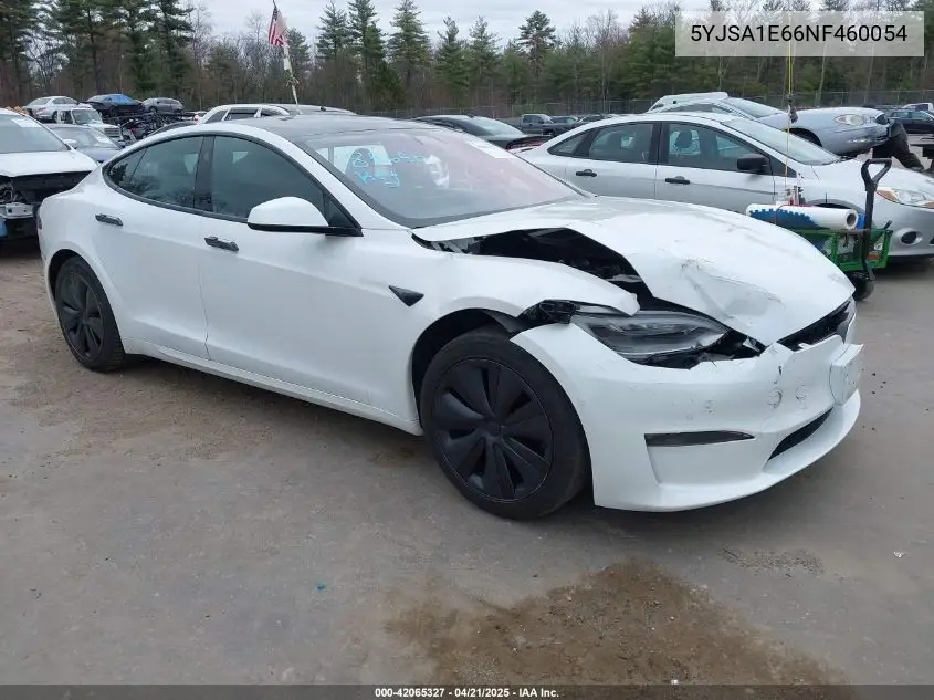 2022 Tesla Model S Plaid Tri Motor All-Wheel Drive VIN: 5YJSA1E66NF460054 Lot: 42065327