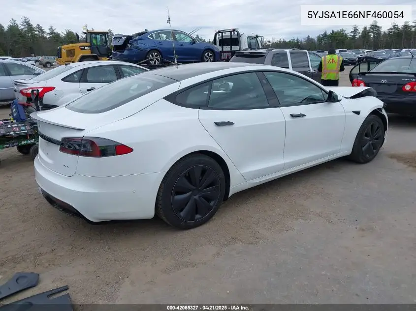 2022 Tesla Model S Plaid Tri Motor All-Wheel Drive VIN: 5YJSA1E66NF460054 Lot: 42065327