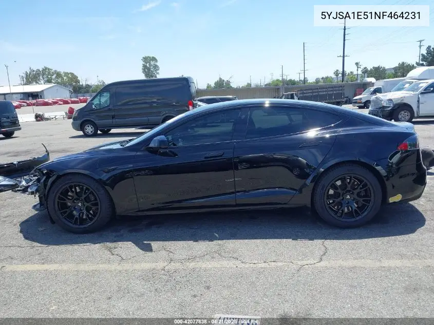 2022 Tesla Model S Dual Motor All-Wheel Drive VIN: 5YJSA1E51NF464231 Lot: 42077838