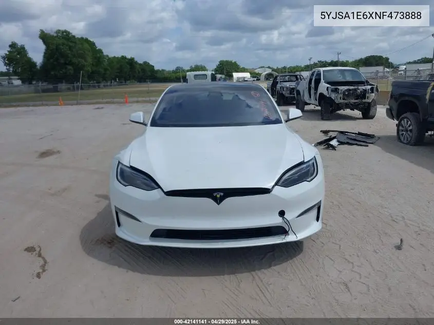 2022 Tesla Model S Plaid Tri Motor All-Wheel Drive VIN: 5YJSA1E6XNF473888 Lot: 42141141