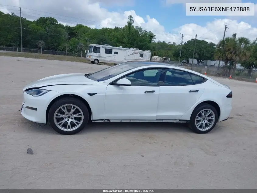 2022 Tesla Model S Plaid Tri Motor All-Wheel Drive VIN: 5YJSA1E6XNF473888 Lot: 42141141