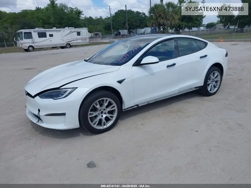 2022 Tesla Model S Plaid Tri Motor All-Wheel Drive VIN: 5YJSA1E6XNF473888 Lot: 42141141
