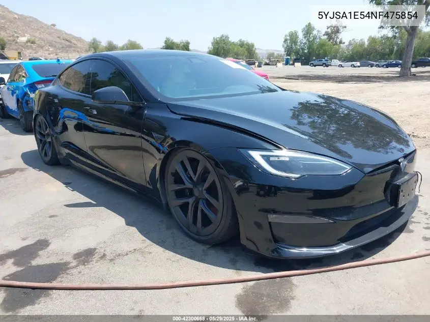 2022 Tesla Model S Dual Motor All-Wheel Drive VIN: 5YJSA1E54NF475854 Lot: 42300668