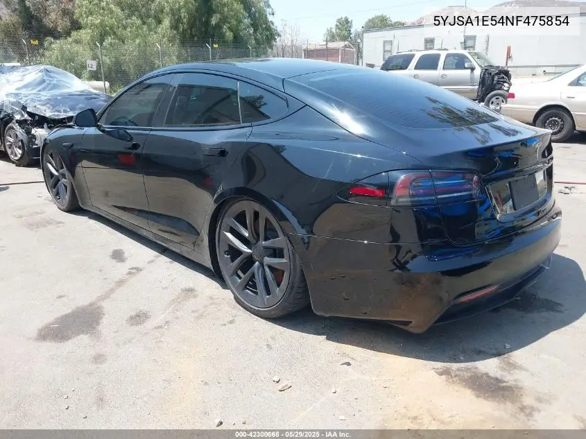 2022 Tesla Model S Dual Motor All-Wheel Drive VIN: 5YJSA1E54NF475854 Lot: 42300668