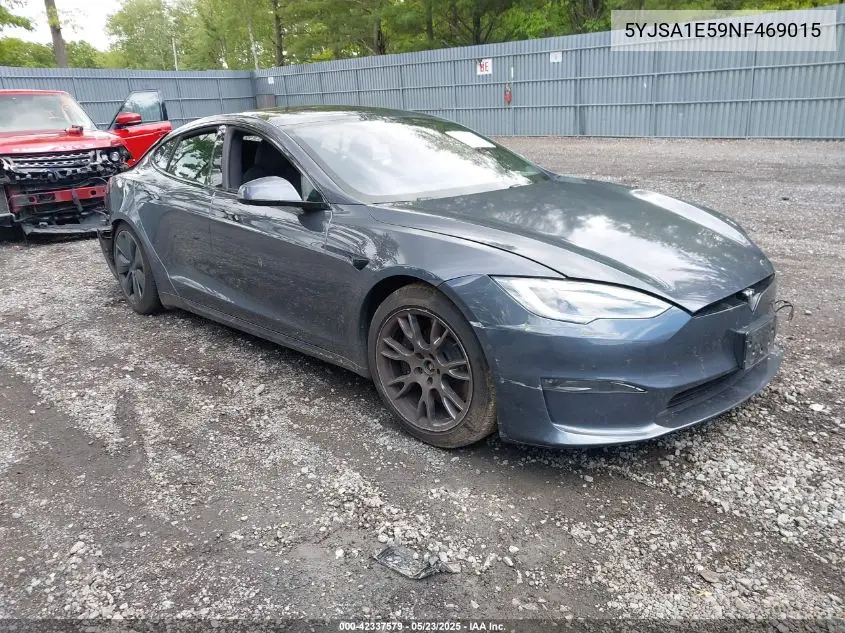 2022 Tesla Model S Dual Motor All-Wheel Drive VIN: 5YJSA1E59NF469015 Lot: 42337579