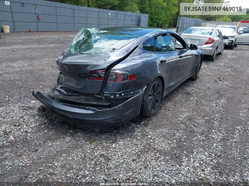 2022 Tesla Model S Dual Motor All-Wheel Drive VIN: 5YJSA1E59NF469015 Lot: 42337579