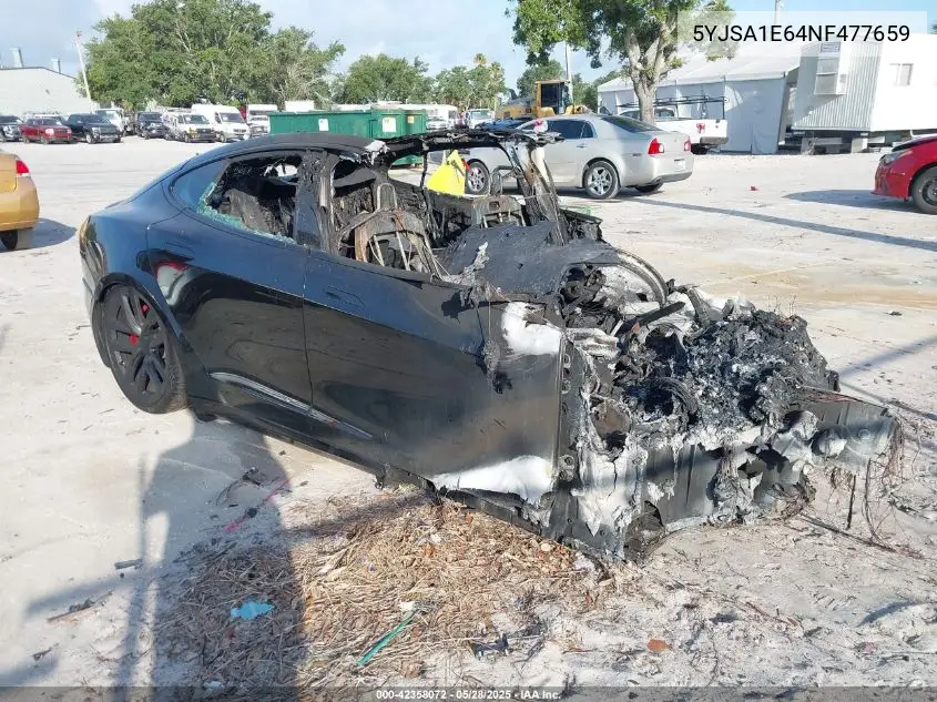 2022 Tesla Model S Plaid Tri Motor All-Wheel Drive VIN: 5YJSA1E64NF477659 Lot: 42358072