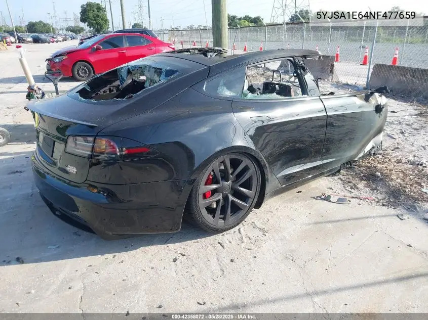 2022 Tesla Model S Plaid Tri Motor All-Wheel Drive VIN: 5YJSA1E64NF477659 Lot: 42358072