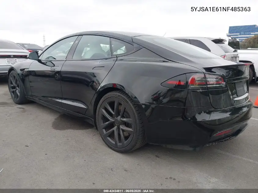 2022 Tesla Model S Plaid Tri Motor All-Wheel Drive VIN: 5YJSA1E61NF485363 Lot: 42434811