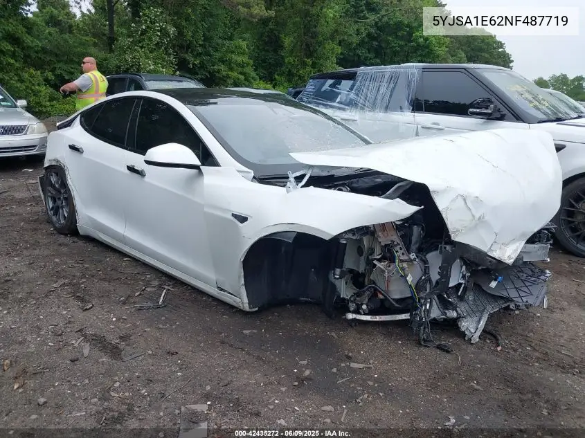 2022 Tesla Model S Plaid Tri Motor All-Wheel Drive VIN: 5YJSA1E62NF487719 Lot: 42435272