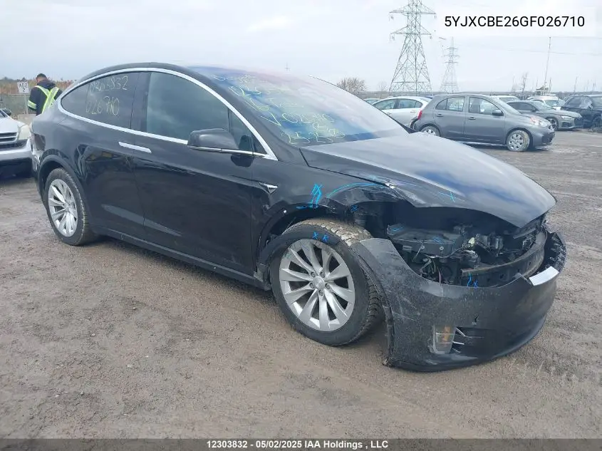 2016 Tesla Model X VIN: 5YJXCBE26GF026710 Lot: 12303832