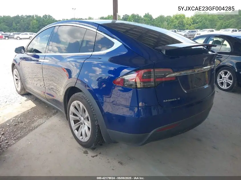 2016 Tesla Model X 60D/70D/75D/90D VIN: 5YJXCAE23GF004285 Lot: 42179024