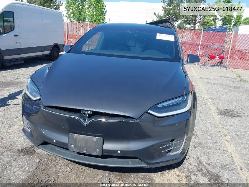 2016 Tesla Model X 60D/70D/75D/90D VIN: 5YJXCAE25GF018477 Lot: 42208404