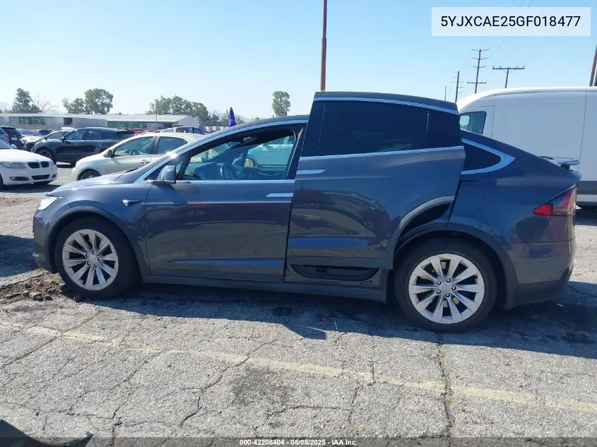 2016 Tesla Model X 60D/70D/75D/90D VIN: 5YJXCAE25GF018477 Lot: 42208404