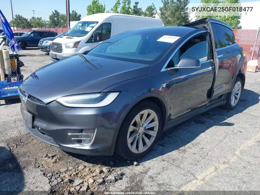 2016 Tesla Model X 60D/70D/75D/90D VIN: 5YJXCAE25GF018477 Lot: 42208404