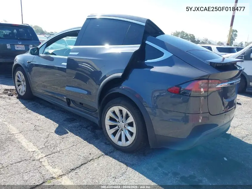 2016 Tesla Model X 60D/70D/75D/90D VIN: 5YJXCAE25GF018477 Lot: 42208404