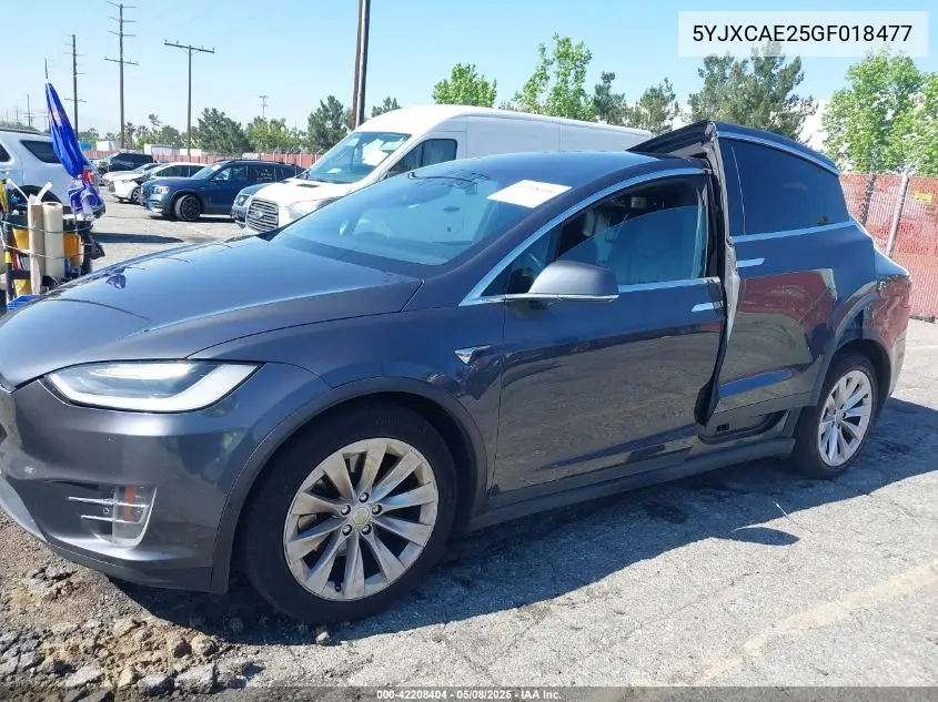 2016 Tesla Model X 60D/70D/75D/90D VIN: 5YJXCAE25GF018477 Lot: 42208404