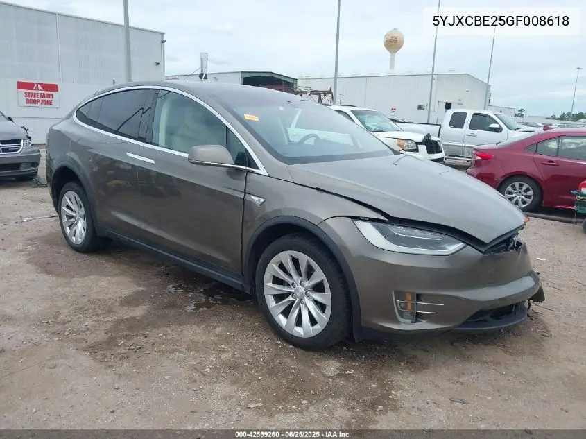 2016 Tesla Model X 60D/70D/75D/90D/P100D VIN: 5YJXCBE25GF008618 Lot: 42559260