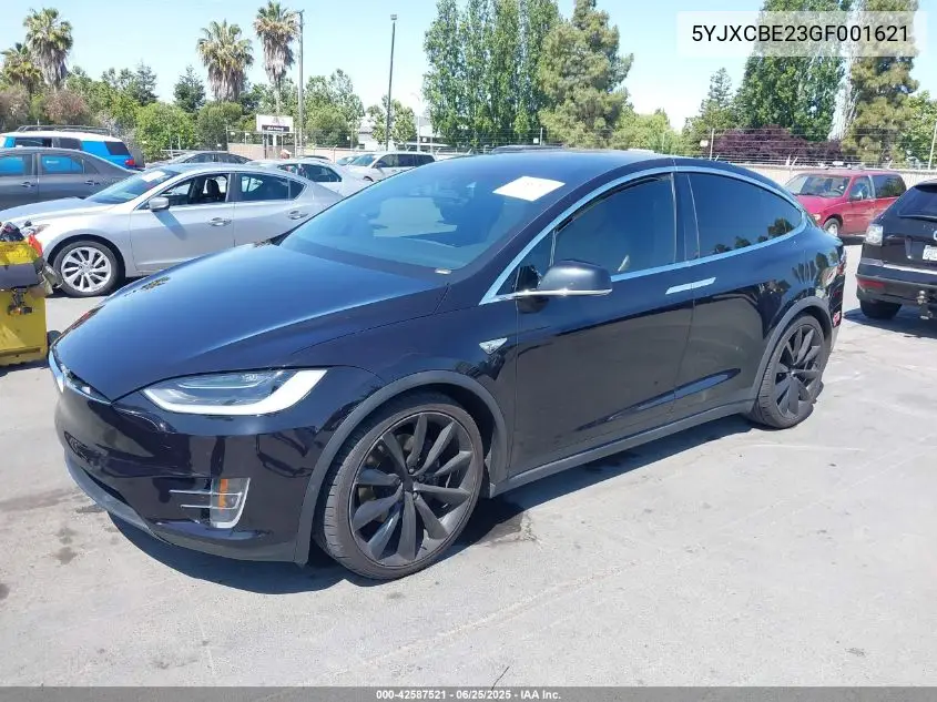 2016 Tesla Model X 60D/70D/75D/90D/P100D VIN: 5YJXCBE23GF001621 Lot: 42587521