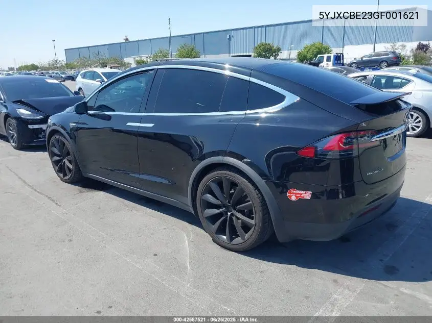 2016 Tesla Model X 60D/70D/75D/90D/P100D VIN: 5YJXCBE23GF001621 Lot: 42587521